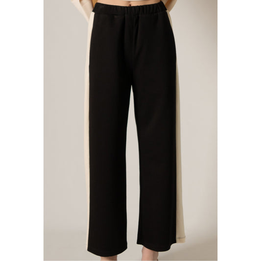 BYC - P. CILL Butter Modal, Side Stripe, Wide Leg Pants 0028 - Black