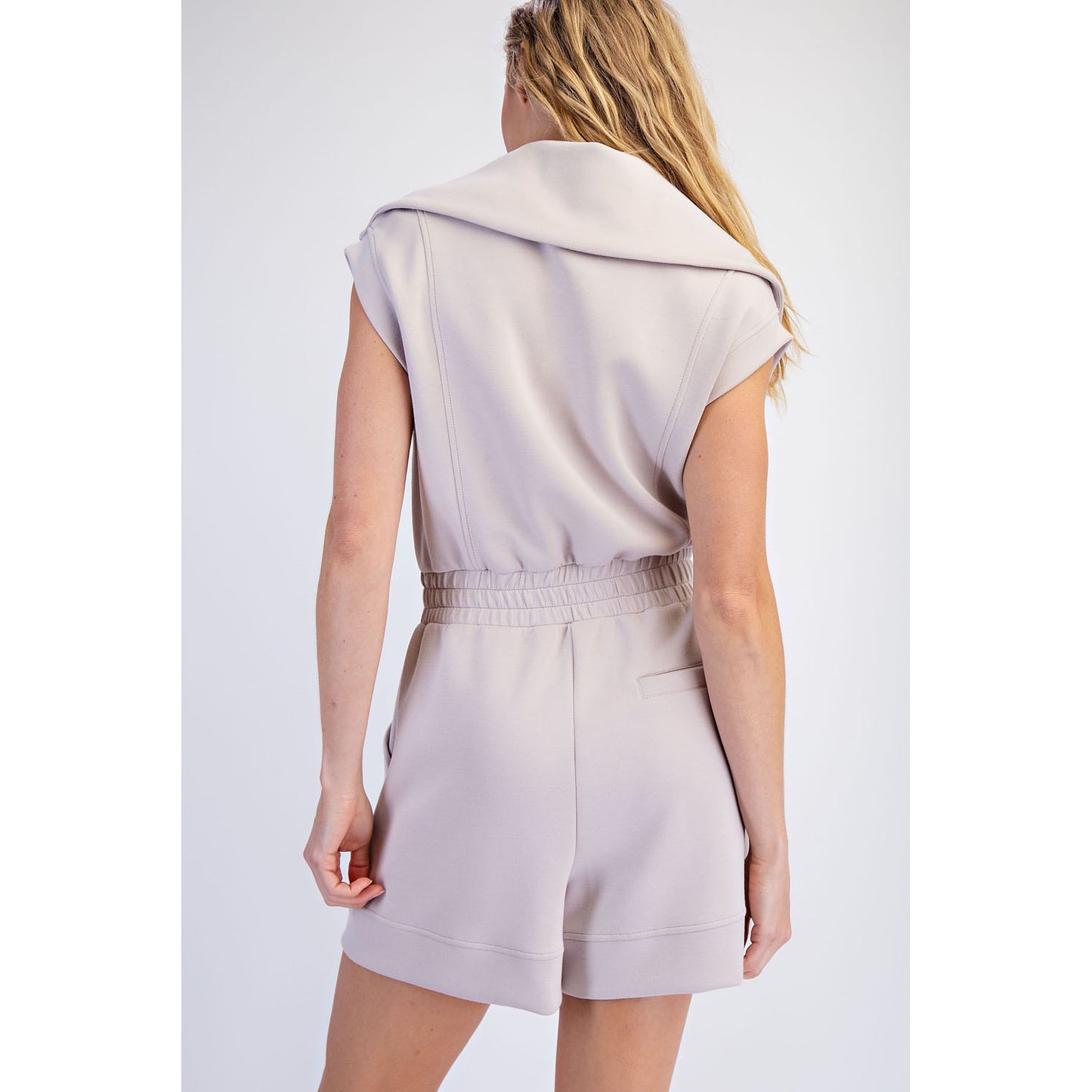 Rae Mode - Modal Scuba, Sleeveless Romper 5102 - Mocha Cream