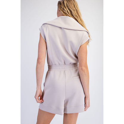 Rae Mode - Modal Scuba, Sleeveless Romper 5102 - Mocha Cream