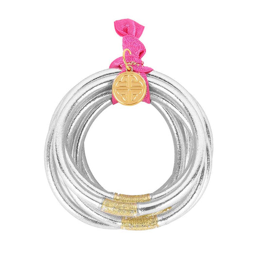 Budha Girl - All Weather Bangles® (Set Of 6) - Serenity Prayer - Silver