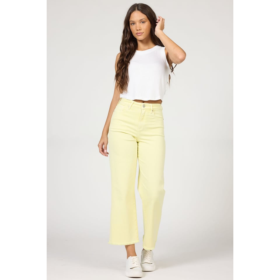 Dear John - High Rise, Cropped, Straight Leg, Raw Hem, Holly Jeans 425 - Wax Yellow