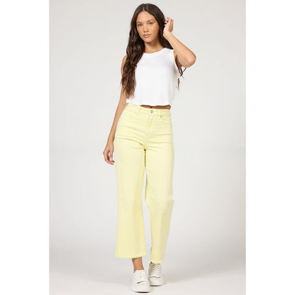 Dear John - High Rise, Cropped, Straight Leg, Raw Hem, Holly Jeans 425 - Wax Yellow