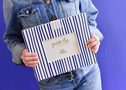 Coton Colors - Skinny Stripe Mini Picture Frame - Indigo