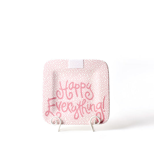 Coton Colors - Small Dot Happy Everything, Mini Square Platter - Pink