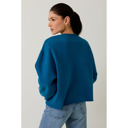 SAB - Crew Neck 'dog Walking Club' Verbiage Sweatshirt 0430 - Blue