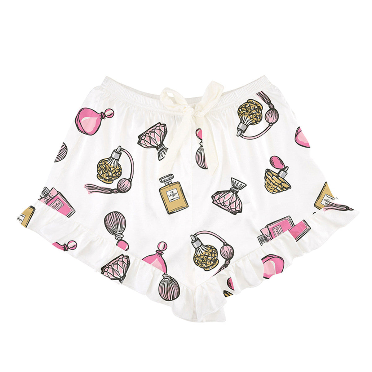 Bella -  Cropped PJ Set + Velvet Ties 0741 - Perfume Bottles