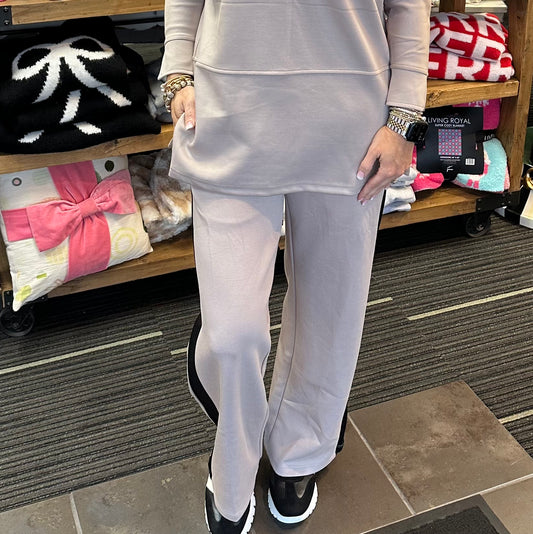 BYC - Butter Modal Side Stripe Wide Leg Pants 0028 - Taupe