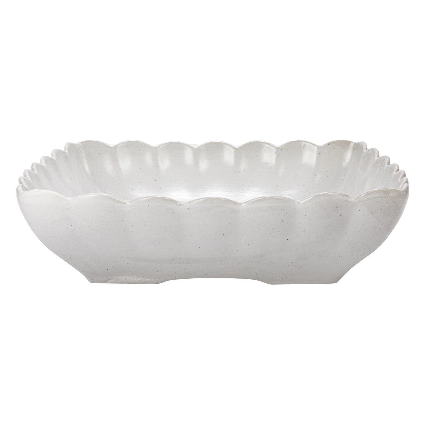 CC - Stoneware Serving Dishes w/ Scalloped Edge, Matte White, Set of 4