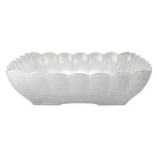 CC - Stoneware Serving Dishes w/ Scalloped Edge, Matte White, Set of 4