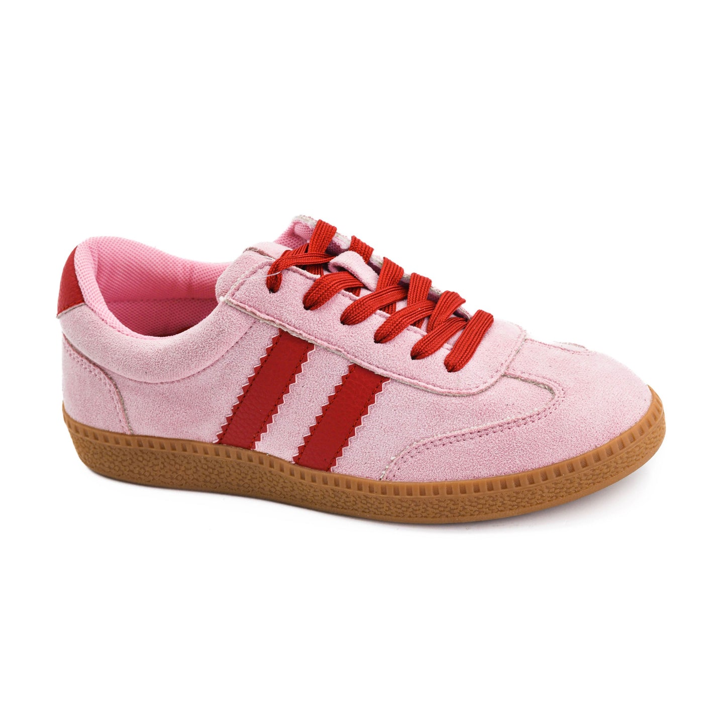 Corkys Footwear - Hey Girl Heads Up Sneaker – Pink / Red Combo