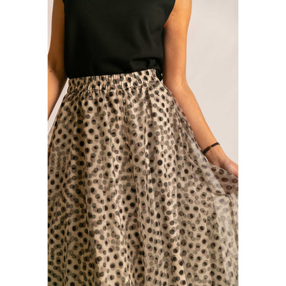 A Line Polka Dot Midi Skirt