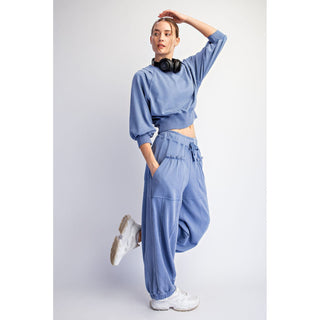 Mineral Washed Cotton Statement Set 0046 - Dusty Blue