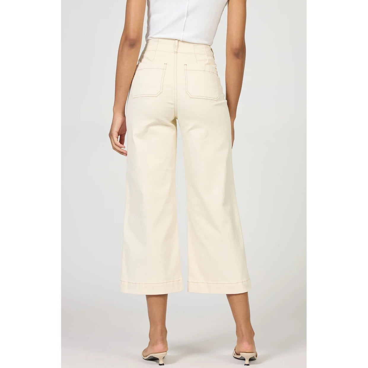 Dear John High Rise Cropped Wide Leg Jeans - Audrey 106 – Ivory