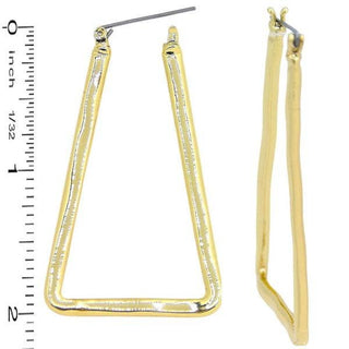 Gold 2" Triangled Hoop Earrings