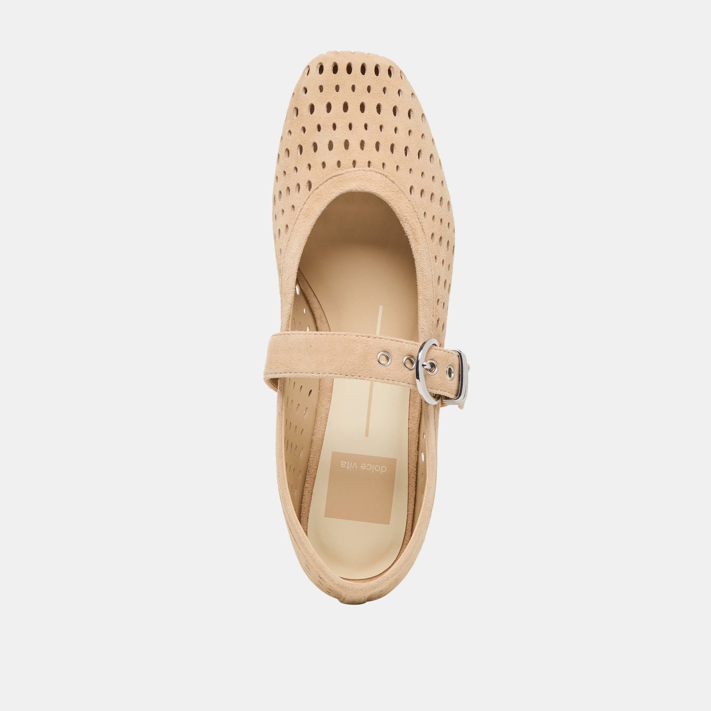Dolce Vita MIKEL Perforated Suede Ballet Flats – Camel