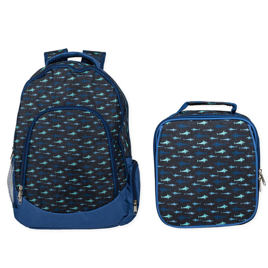 Shark Pattern Backpack & Lunchbag Set - SALE