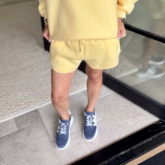 Butter Yellow Cozy Fleece Lounge Shorts