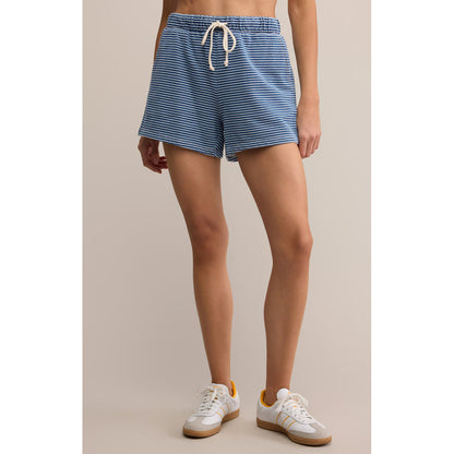 Z Supply - Hunter, Denim Striped Shorts 3212 - Vintage Indigo