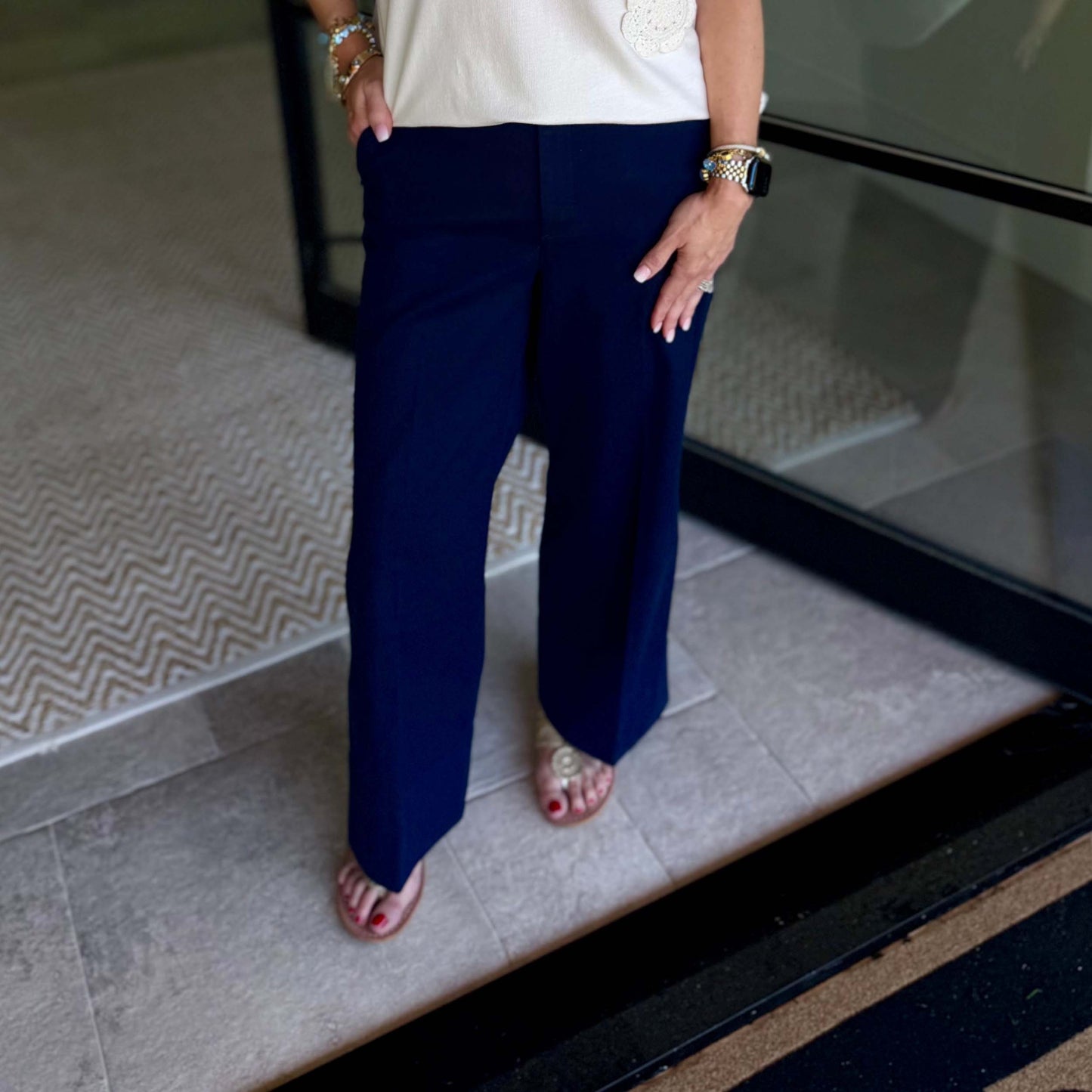 SPANX - SPANXsupersmooth™ Stretch Twill Cropped Wide Leg Pants 2141 - Navy