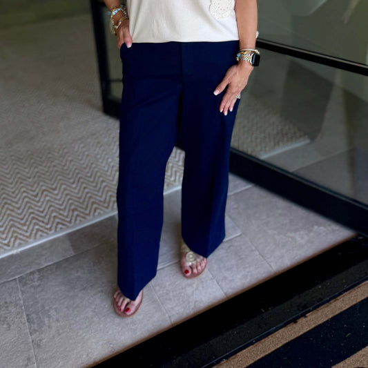 SPANX - SPANXsupersmooth™ Stretch Twill Cropped Wide Leg Pants 2141 - Navy