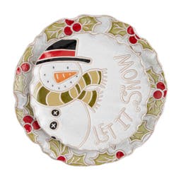 Mud Pie - Snowman Holly Nested Platter