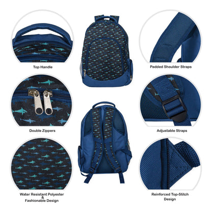 Shark Pattern Backpack & Lunchbag Set - SALE