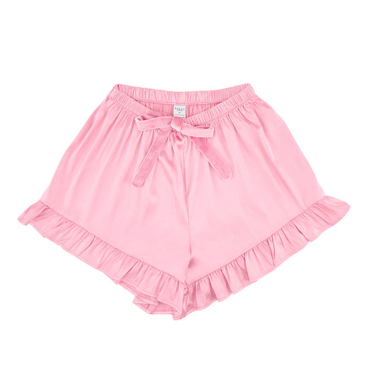 Bella -  Cami + Velvet Ruffled Short 0744 - Pink
