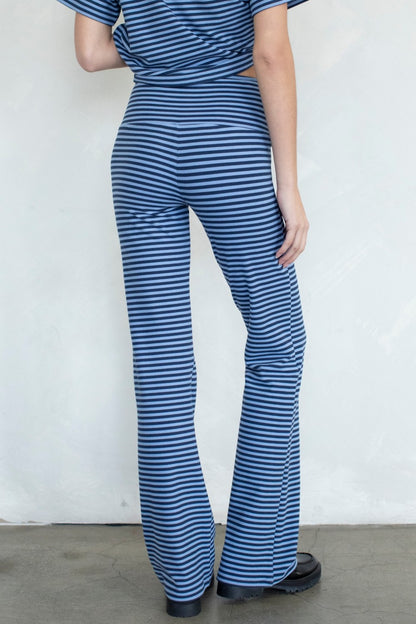 Skylar Striped Tee & Flare Pants Set 4470 / 4471 - Navy