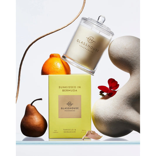 Glasshouse Fragrances - Sunkissed in Bermuda Candle | Tangelo & Geranium