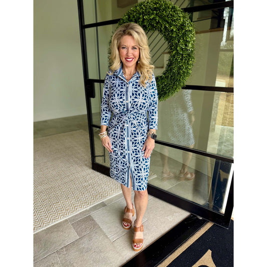 Gretchen Scott - Twist & Shout, Ring Toss Dress - Navy