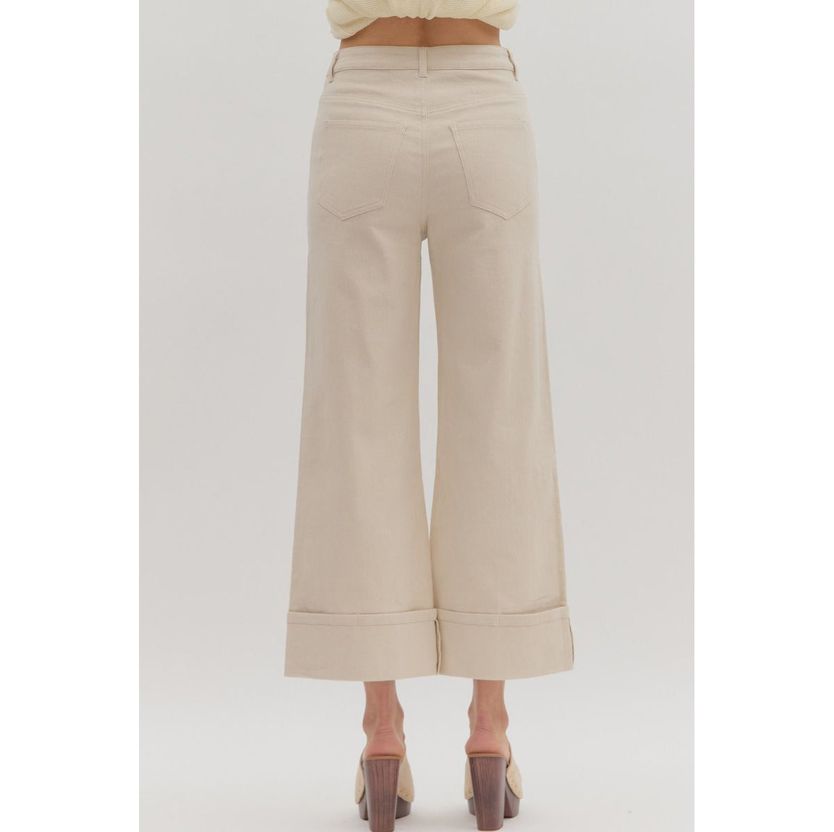 ENTRO -  Mid Rise, Ankle Pants 7856 - Sand
