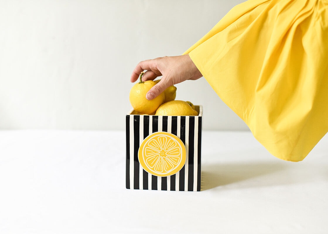 COTON COLORS - Mini Nesting Cube, Small - Black Stripe