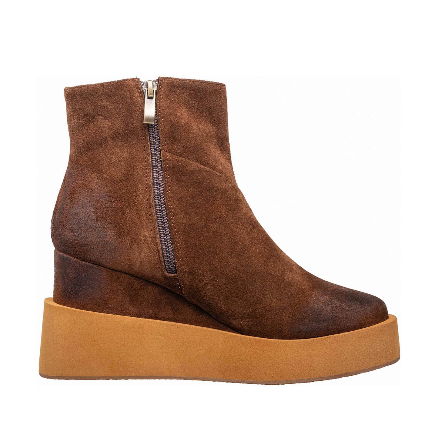 Antelope - U64 - Urban - Suede Platform Ankle Boots Side Zip - Chocolate Suede. - SALE