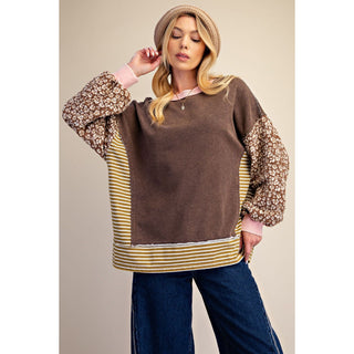 Mix & Match Mineral Washed Pullover 0250 – Coffee Brown