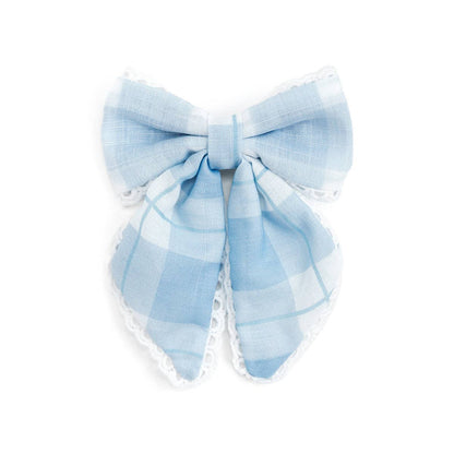 Blue Plaid Bow Clip - Hair Bows - Back To School - SALE