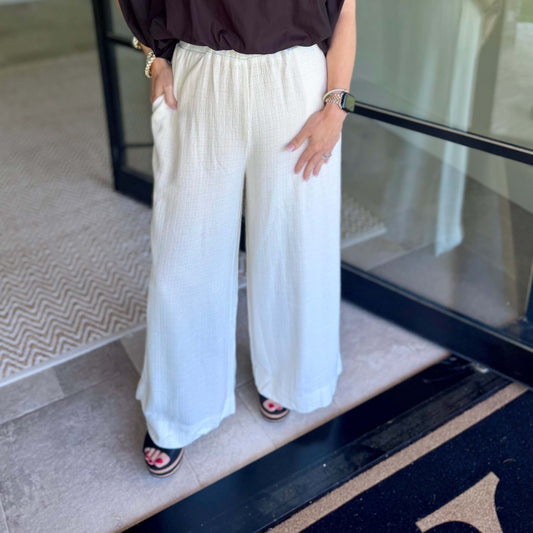 Ivory P. Cill Linen, Wide Leg Pants 0119