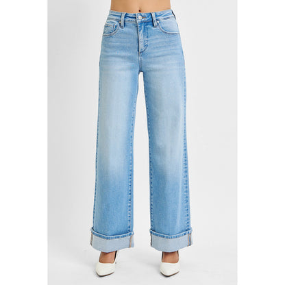 Risen - Tummy Control High Rise Long Inseam Wide Cuffed 1046 - Light