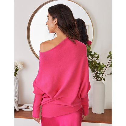 Milio Milano - Asymmetrical sweater 37709/330105 - Fuchsia