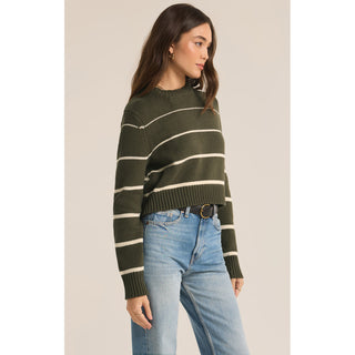 Z Supply - Milan, Striped Sweater 3881 - Olive