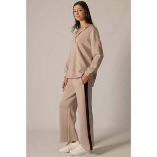 BYC - Butter Modal Side Stripe Wide Leg Pants 0028 - Taupe