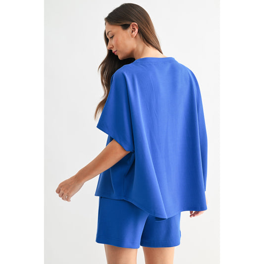 Luxe Sand Wash Rib Dolman Set 5857 / 5418 – Dark Indigo