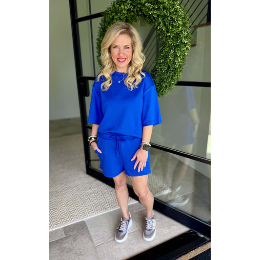 DZ - Scuba Short Sleeve Top & Shorts Set 271/708 - Cobalt Blue