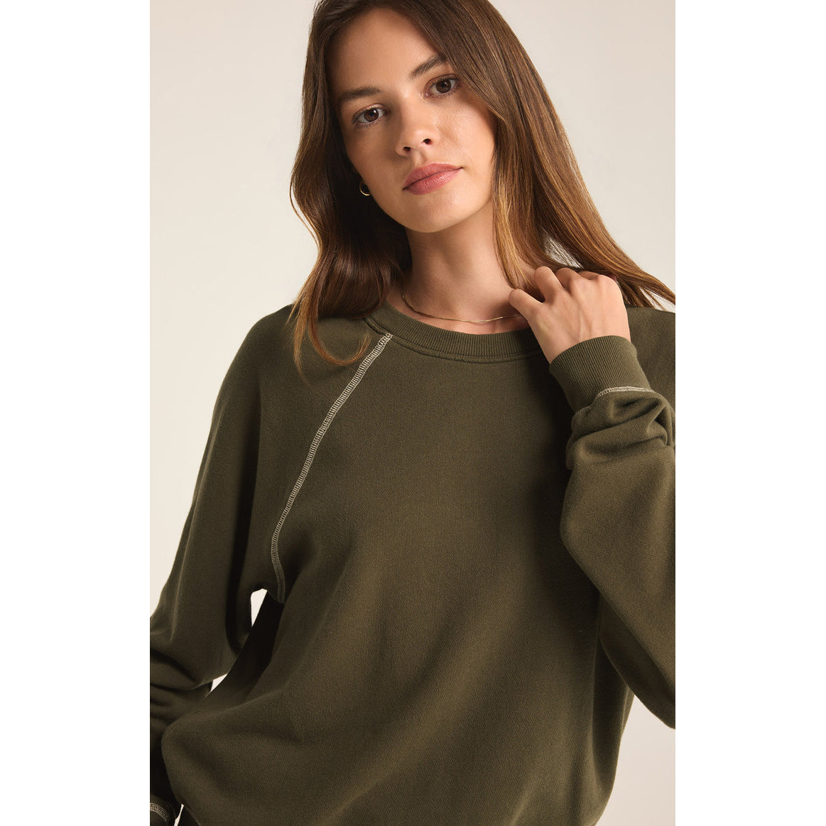 Z Supply - Saldana, French Terry Top 3971 - Olive