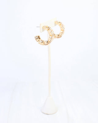 Kadis Crystal Hoop Earring Champagne
