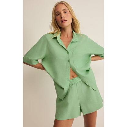 Z-Supply - Expedition Linen Button Up Top - Pistachio