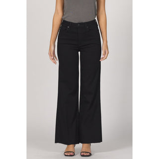 Dear John - High Rise, Wide Leg, Raw Hem, Fiona Jeans 306 - Black Arrow