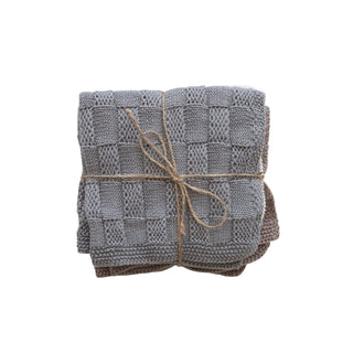 CC - Cotton Blend Dish Towels w/ Weave Pattern, 3 Colors, Set of 3
