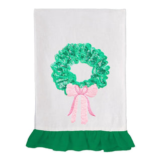 MS - Tea Towel Sequin Wreath