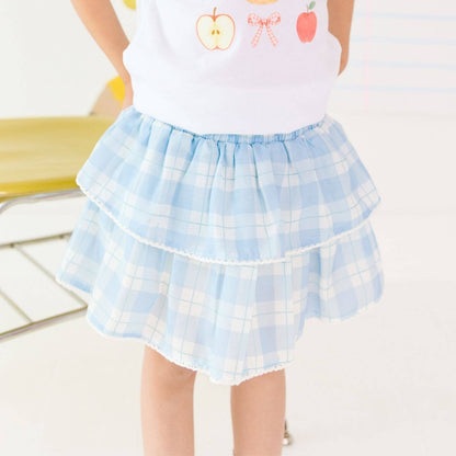 Blue Plaid Skort - Back To School - SALE