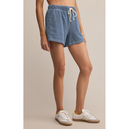 Z Supply - Hunter, Denim Striped Shorts 3212 - Vintage Indigo